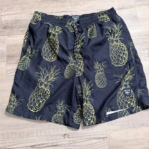 Medium spicy tuna navy w/ yellow pineapple swim trunks